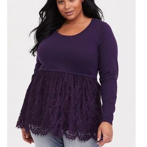 NWT Torrid purple lace babydoll size 1